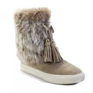 Tory Burch leather shearling lining fur boots 6